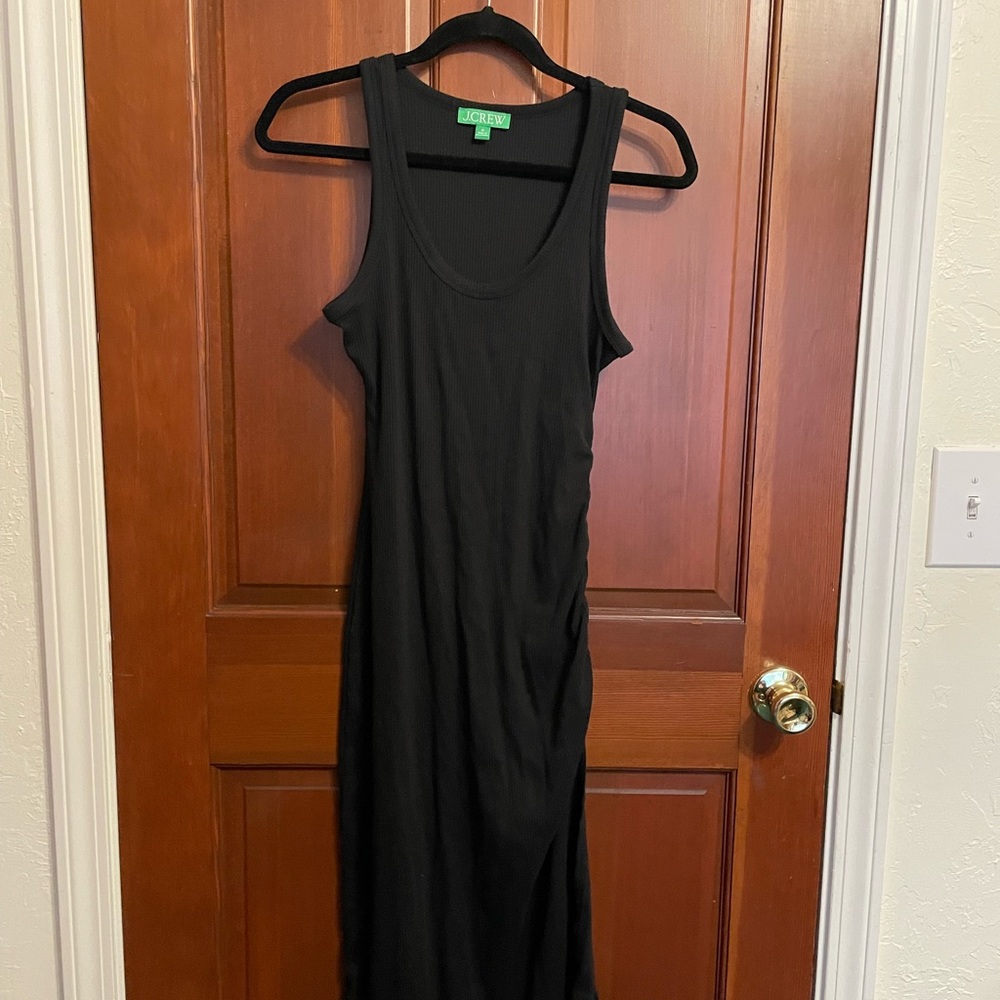 J Crew Ruched dress with vintage rib.